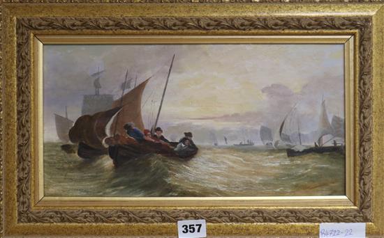 Victorian School Fishermen 7 x 13in.
